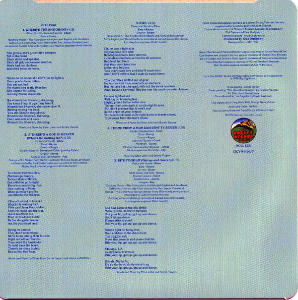 back inner sleeve cd2, John, Elton - Blue Moves